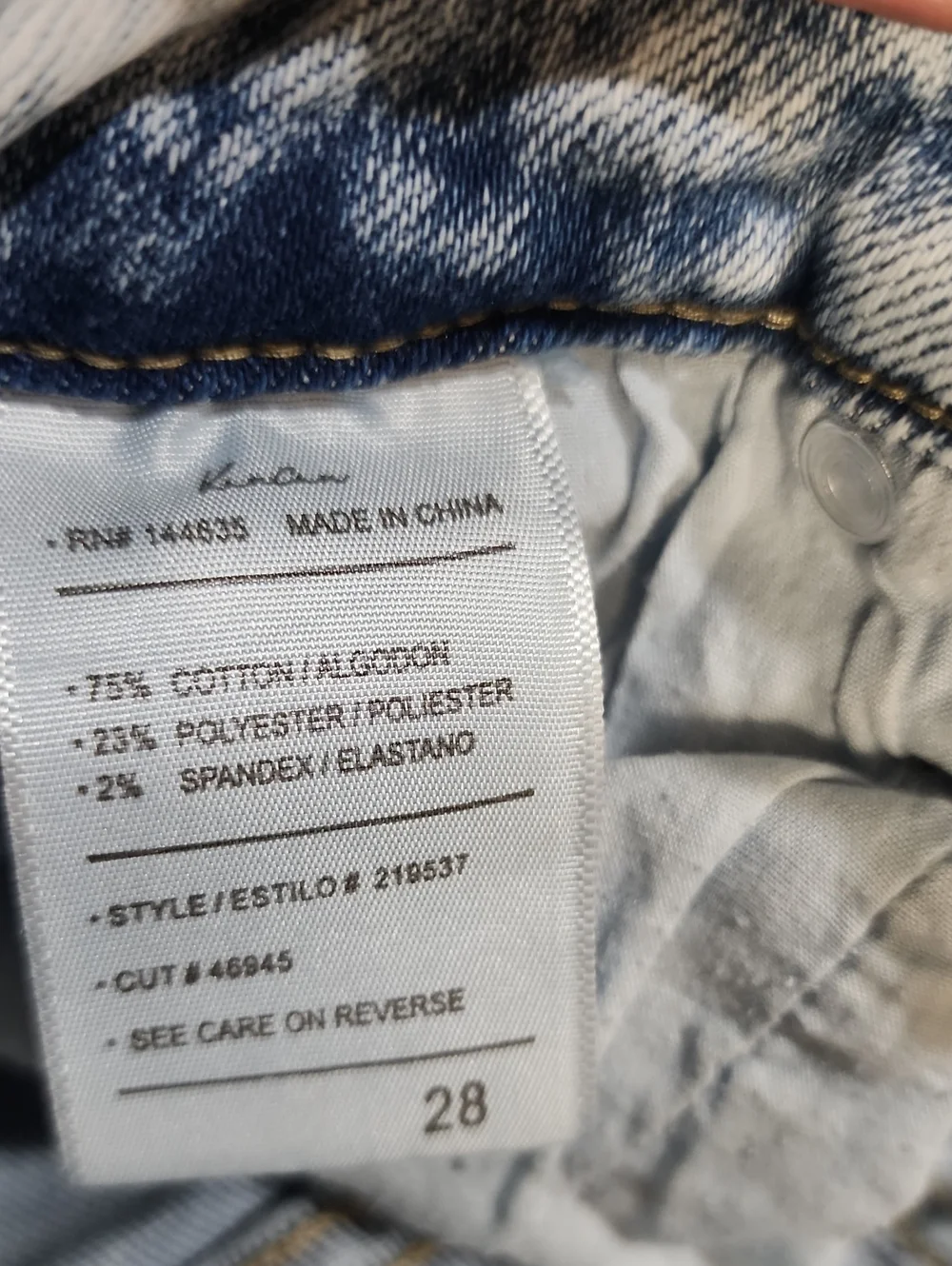 KanCan Light Blue High-Rise Frayed Denim Shorts womens 28 number 2089